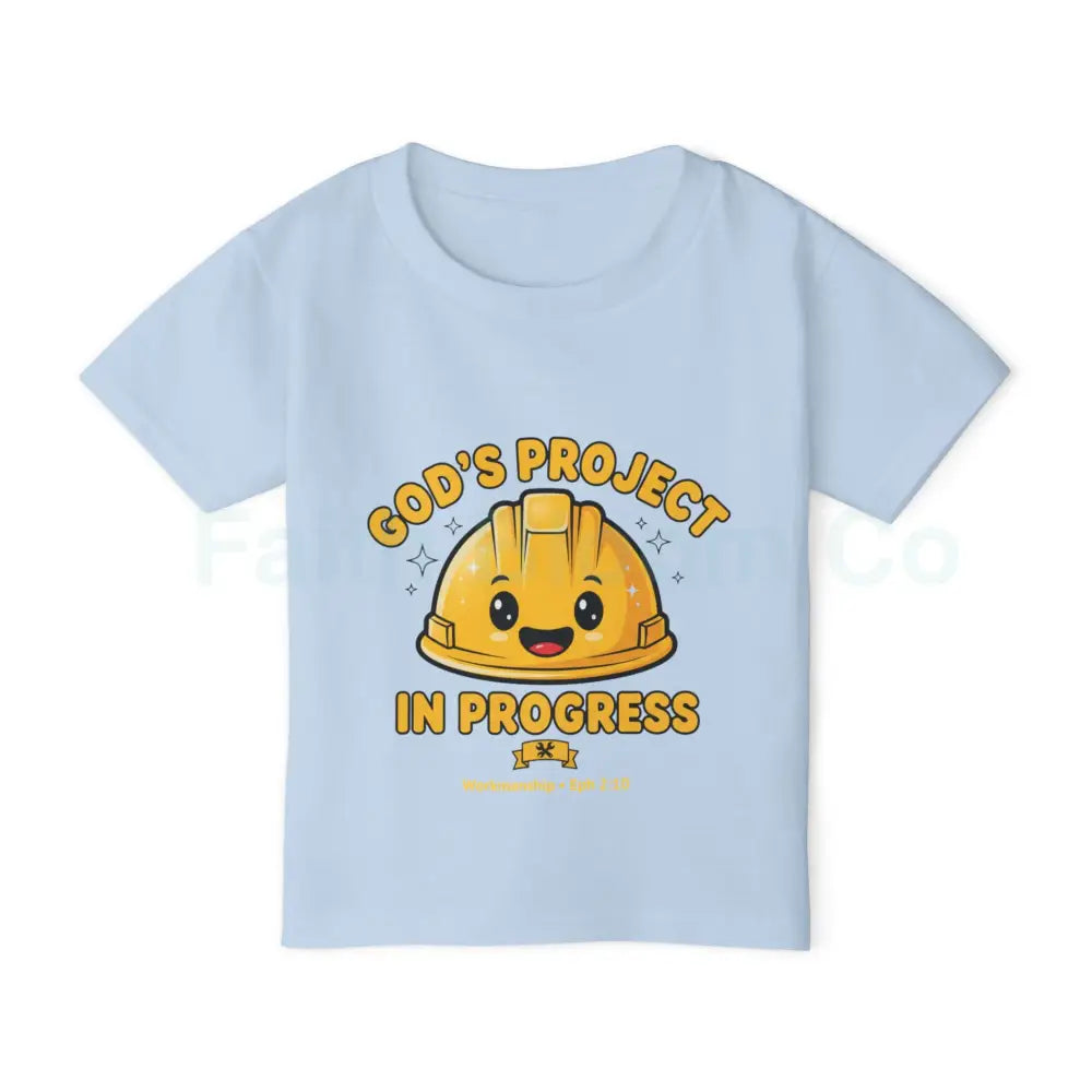 Toddler T-shirt God’s Project Construction Theme Navy Blue Yellow White Light Blue / 2T Kids clothes