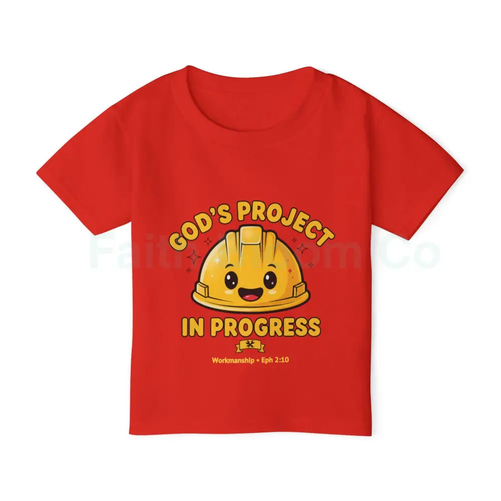Toddler T-shirt God’s Project Construction Theme Navy Blue Yellow White Red / 2T Kids clothes
