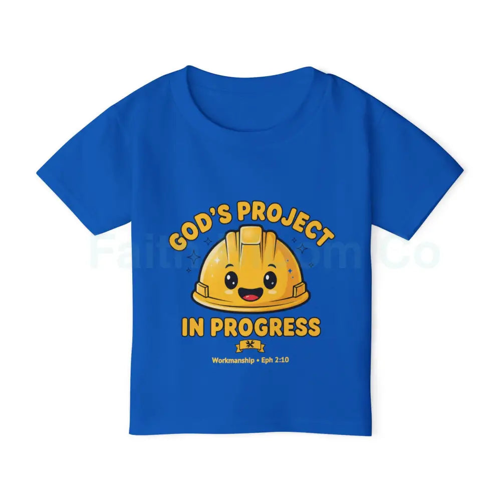 Toddler T-shirt God’s Project Construction Theme Navy Blue Yellow White Royal / 2T Kids clothes