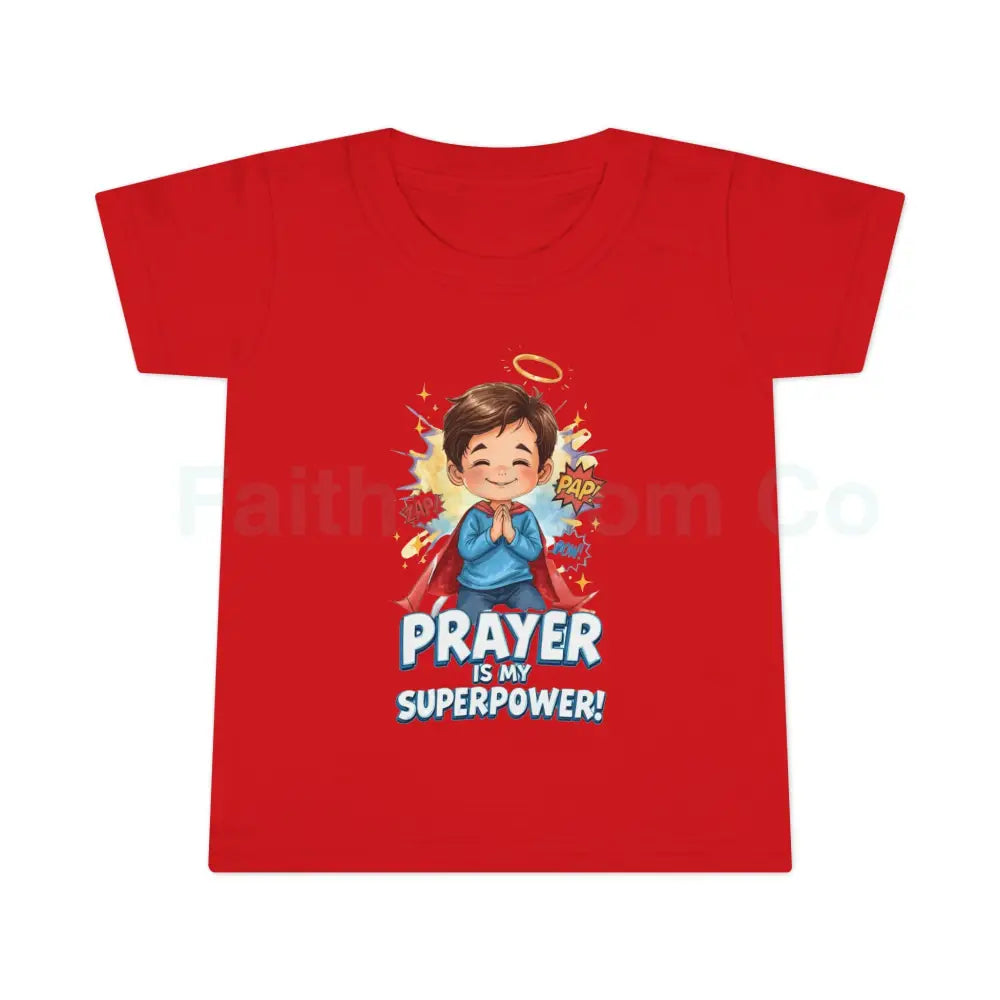 Toddler T-shirt — ’Prayer Is My Superpower’ Superhero Graphic Kids clothes