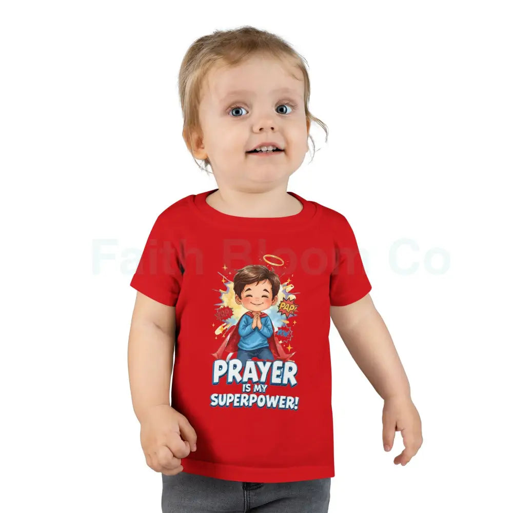 Toddler T-shirt — ’Prayer Is My Superpower’ Superhero Graphic Kids clothes