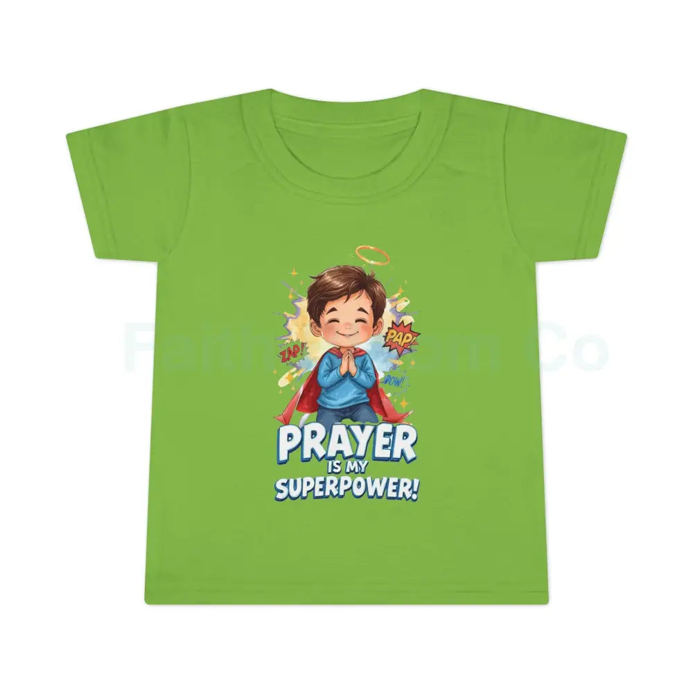 Toddler T-shirt — ’Prayer Is My Superpower’ Superhero Graphic Kids clothes