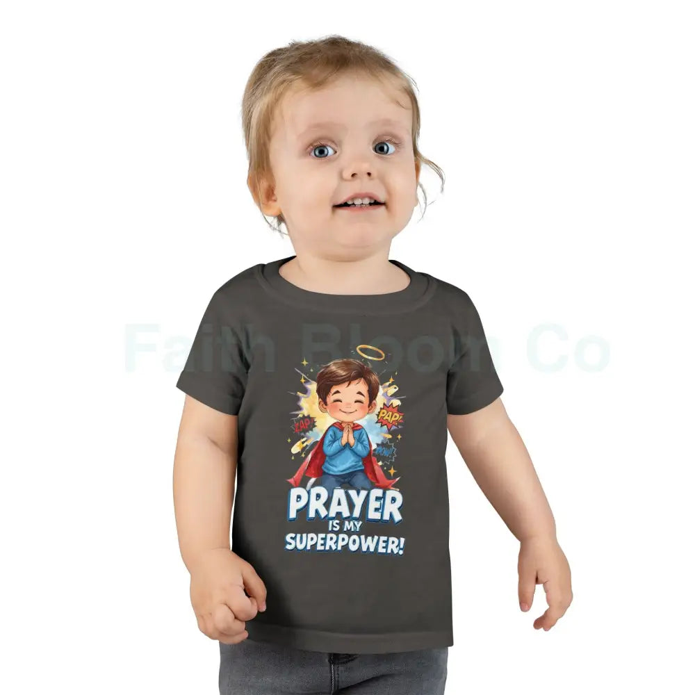 Toddler T-shirt — ’Prayer Is My Superpower’ Superhero Graphic Kids clothes