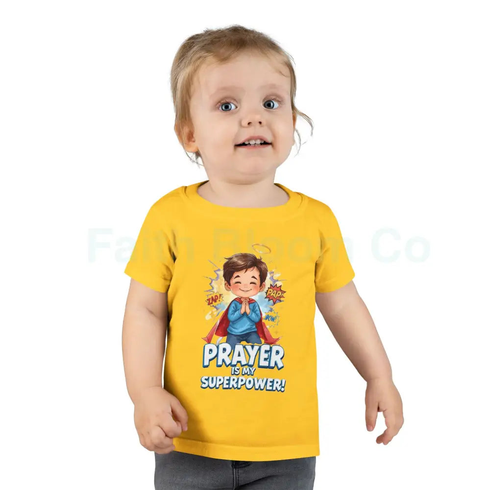 Toddler T-shirt — ’Prayer Is My Superpower’ Superhero Graphic Kids clothes
