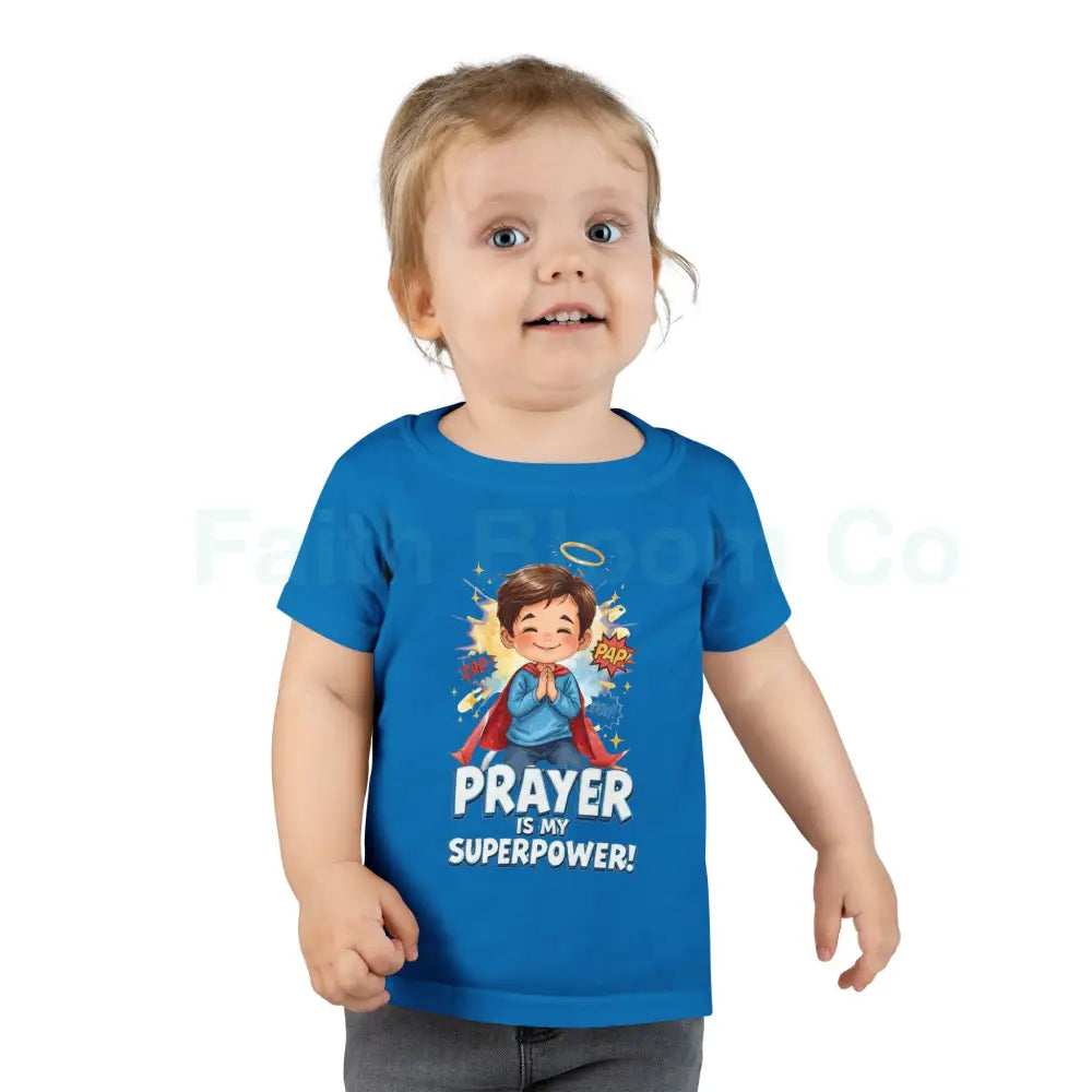 Toddler T-shirt — ’Prayer Is My Superpower’ Superhero Graphic Kids clothes