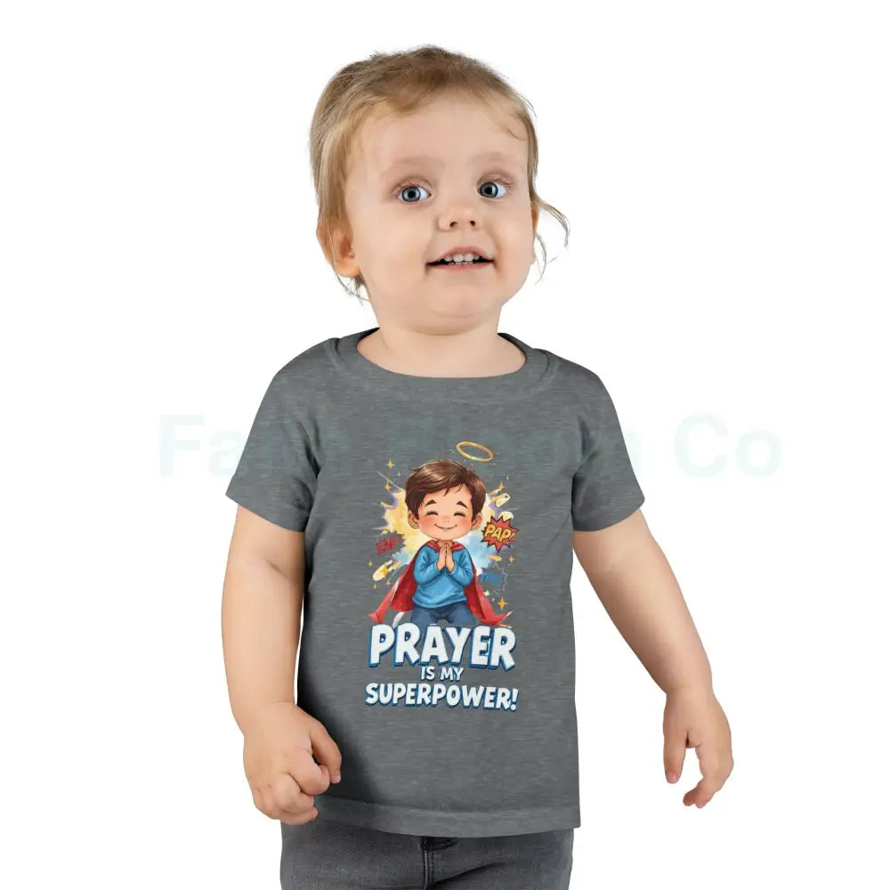 Toddler T-shirt — ’Prayer Is My Superpower’ Superhero Graphic Kids clothes