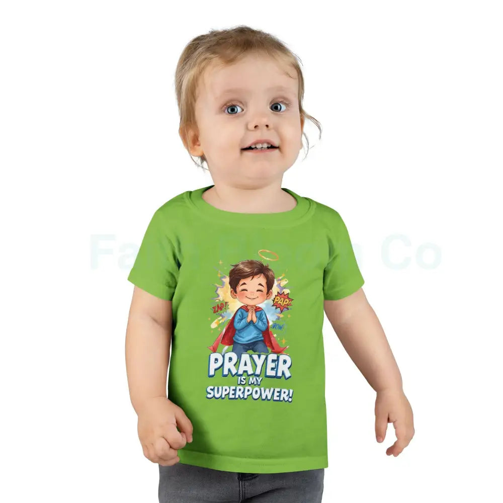 Toddler T-shirt — ’Prayer Is My Superpower’ Superhero Graphic Kids clothes