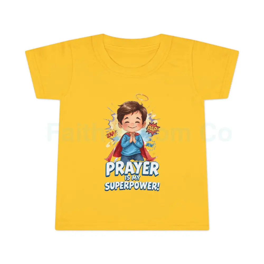 Toddler T-shirt — ’Prayer Is My Superpower’ Superhero Graphic Kids clothes