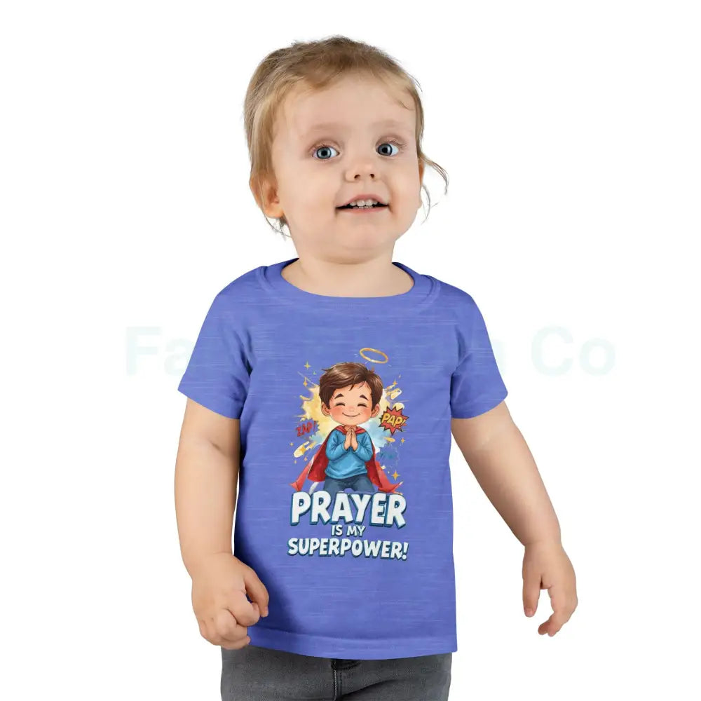 Toddler T-shirt — ’Prayer Is My Superpower’ Superhero Graphic Kids clothes