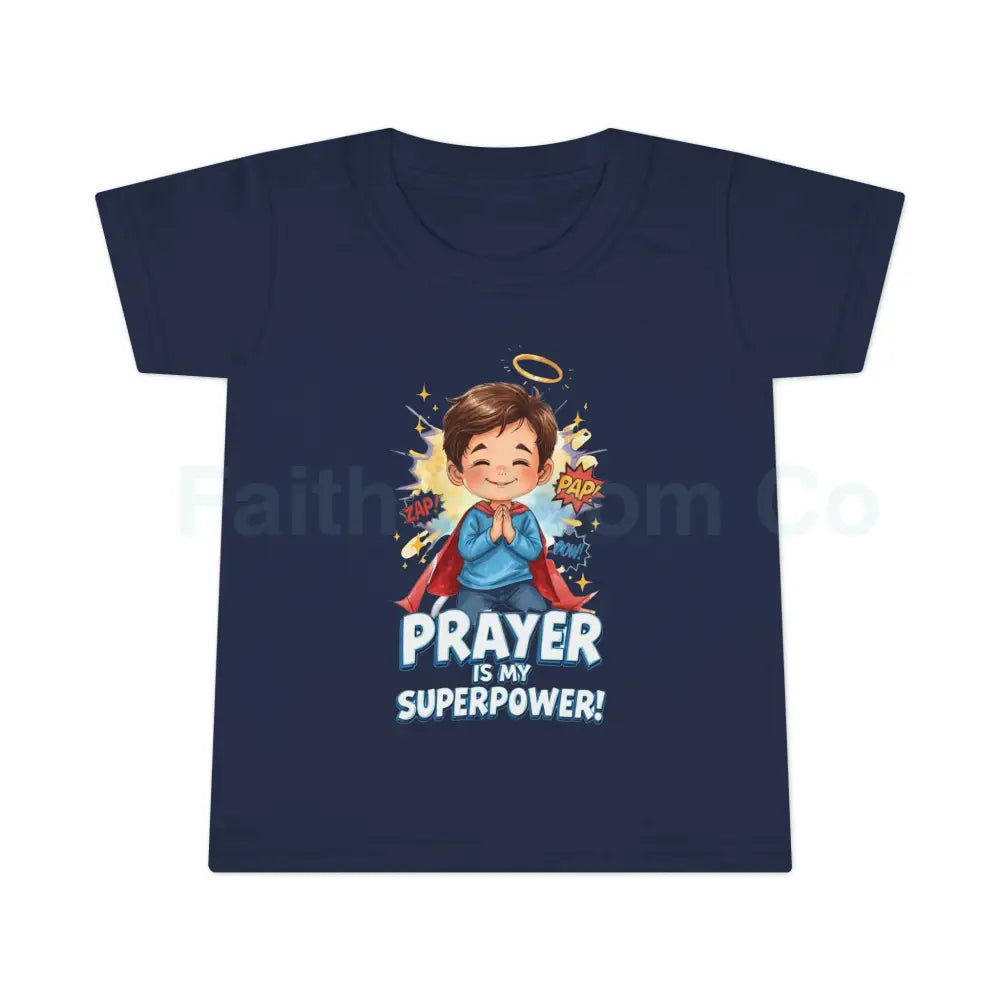 Toddler T-shirt — ’Prayer Is My Superpower’ Superhero Graphic Kids clothes