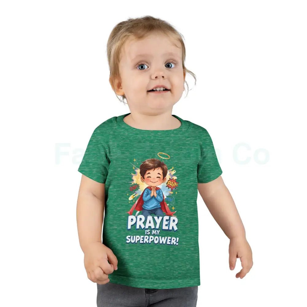 Toddler T-shirt — ’Prayer Is My Superpower’ Superhero Graphic Kids clothes