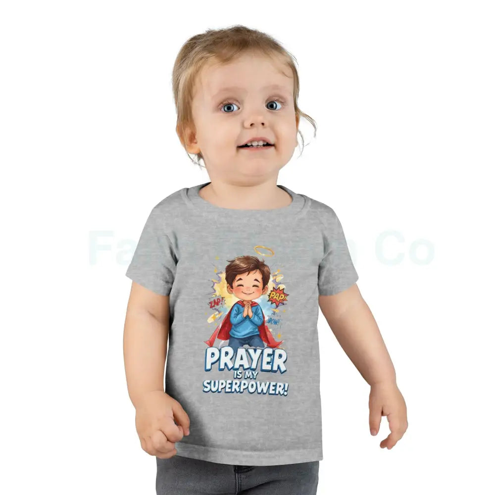 Toddler T-shirt — ’Prayer Is My Superpower’ Superhero Graphic Kids clothes