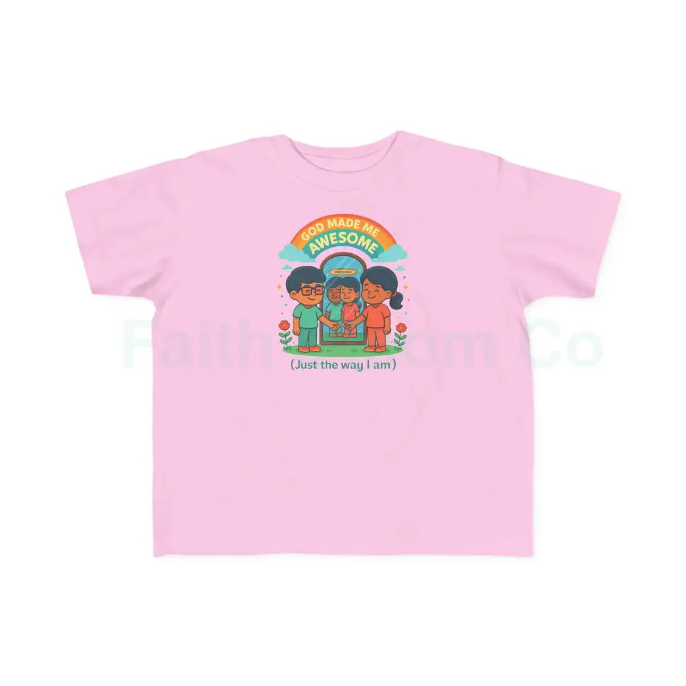 Toddler’s Awesome Tee Kids T-Shirt Rainbow Shirt Birthday Gift Playful Apparel Fun Children’s Clothing 2T / Pink Kids