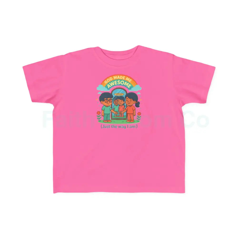 Toddler’s Awesome Tee Kids T-Shirt Rainbow Shirt Birthday Gift Playful Apparel Fun Children’s Clothing 2T / Raspberry