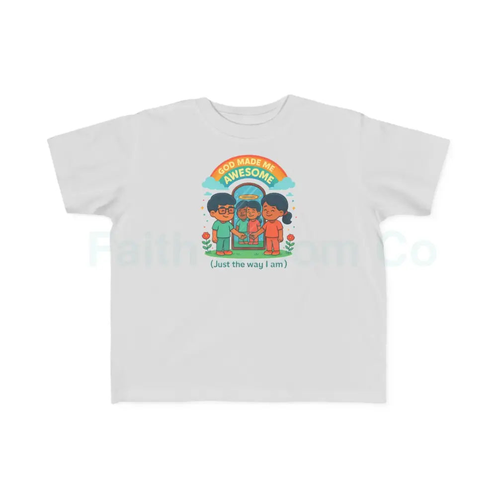 Toddler’s Awesome Tee Kids T-Shirt Rainbow Shirt Birthday Gift Playful Apparel Fun Children’s Clothing 2T / Silver Kids