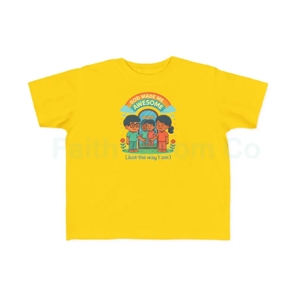 Toddler’s Awesome Tee Kids T-Shirt Rainbow Shirt Birthday Gift Playful Apparel Fun Children’s Clothing 2T / Yellow Kids