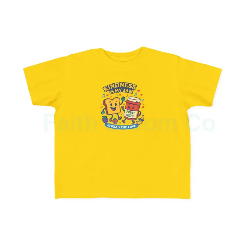 Toddler’s Kindness Tee Cute Kids Shirt Fun Cartoon Shirt Toddler Gift Playful Parenting Apparel 2T / Yellow Kids clothes