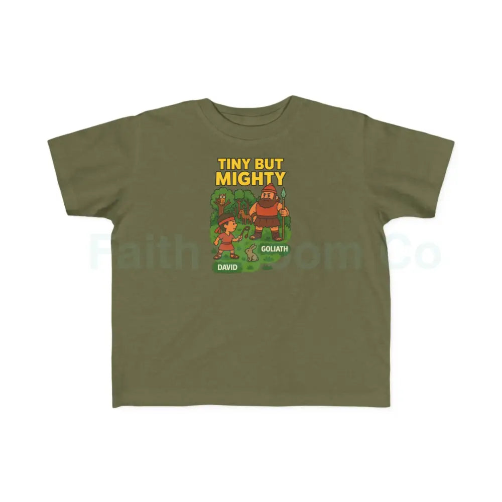 Toddler’s Tiny But Mighty Tee Kids’ Motivational T-Shirt Playful Youth Shirt Cute Toddler Apparel Fun Kids Gift