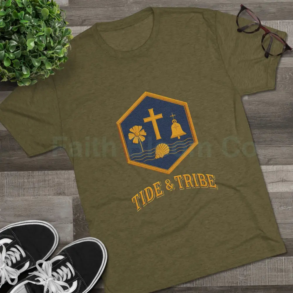 Tri-Blend Crew Tee Tide & Tribe Emblem Vintage-Inspired T-Shirt T-Shirt