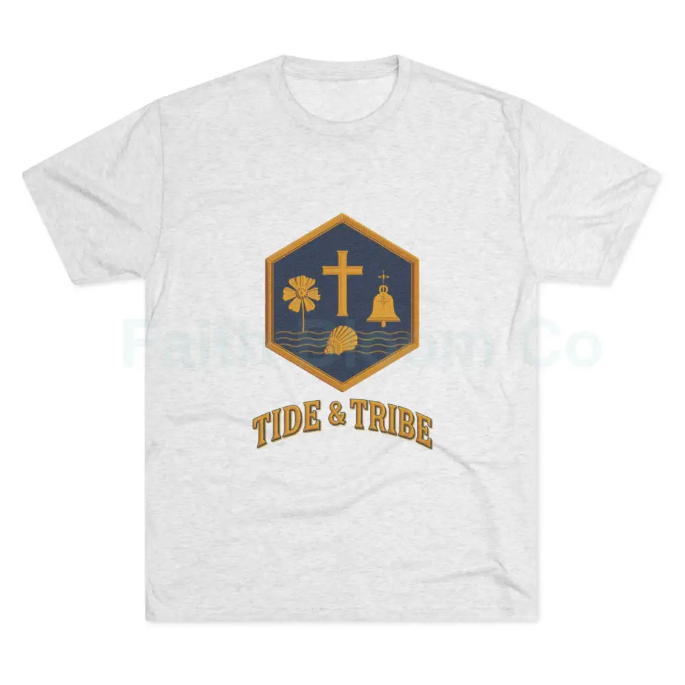 Tri-Blend Crew Tee Tide & Tribe Emblem Vintage-Inspired T-Shirt S / Tri-Blend Heather White T-Shirt
