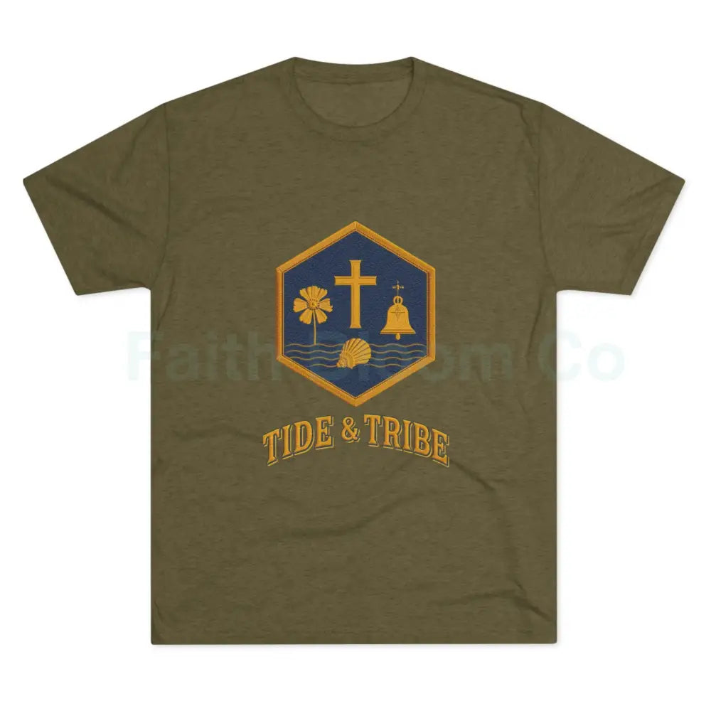 Tri-Blend Crew Tee Tide & Tribe Emblem Vintage-Inspired T-Shirt S / Tri-Blend Military Green T-Shirt