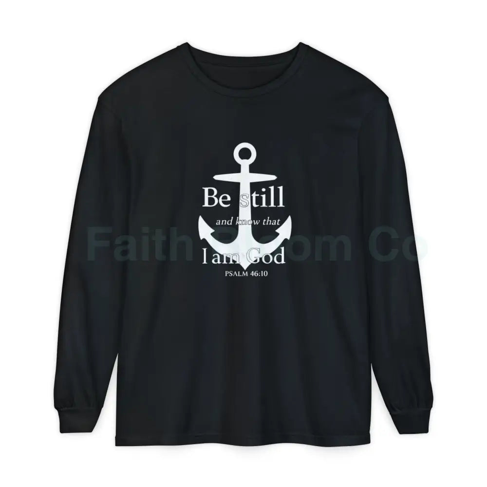 Unisex Garment-dyed Long Sleeve T-Shirt Black / S Long-sleeve