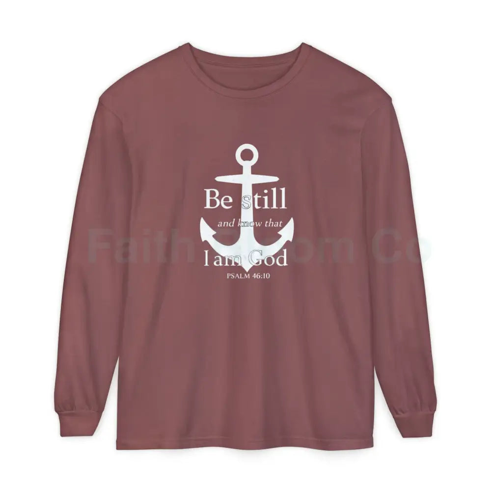Unisex Garment-dyed Long Sleeve T-Shirt Brick / S Long-sleeve