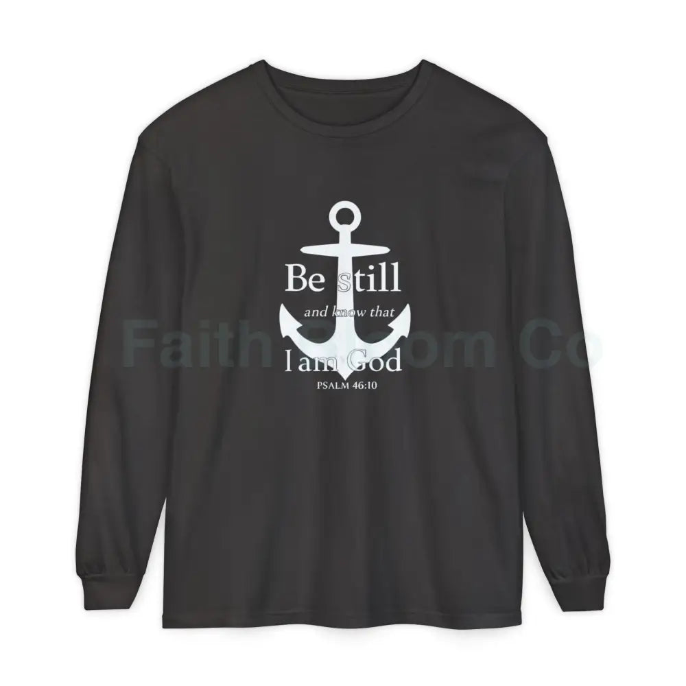 Unisex Garment-dyed Long Sleeve T-Shirt Graphite / S Long-sleeve