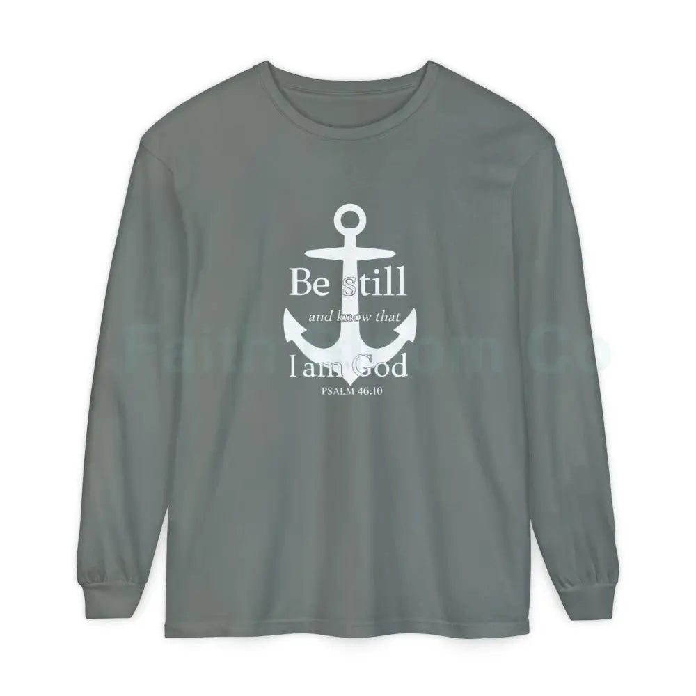 Unisex Garment-dyed Long Sleeve T-Shirt Grey / S Long-sleeve