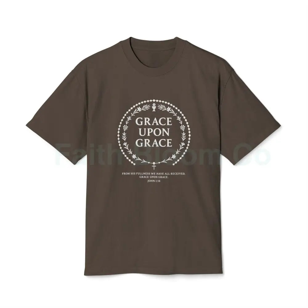 Unisex Heavy Faded Tee - Inspirational Grace Upon Grace Shirt Motivational Gift Casual Wear Everyday Comfort Perfect