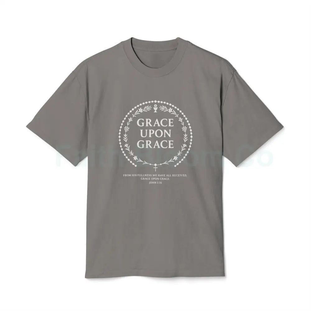 Unisex Heavy Faded Tee - Inspirational Grace Upon Grace Shirt Motivational Gift Casual Wear Everyday Comfort Perfect