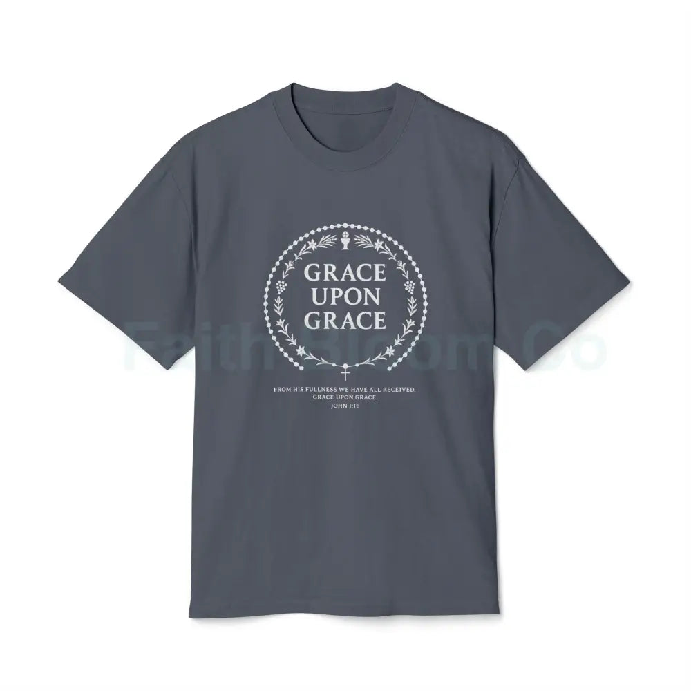 Unisex Heavy Faded Tee - Inspirational Grace Upon Grace Shirt Motivational Gift Casual Wear Everyday Comfort Perfect