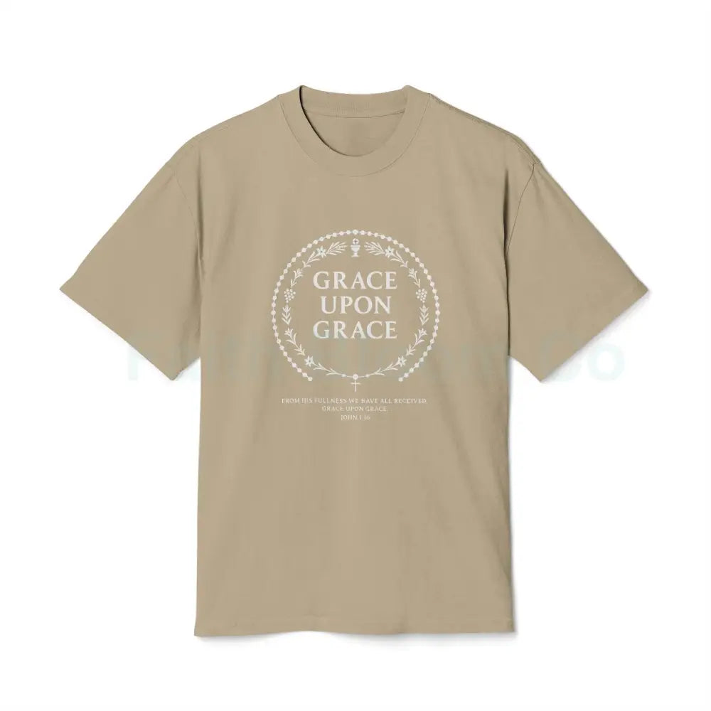 Unisex Heavy Faded Tee - Inspirational Grace Upon Grace Shirt Motivational Gift Casual Wear Everyday Comfort Perfect