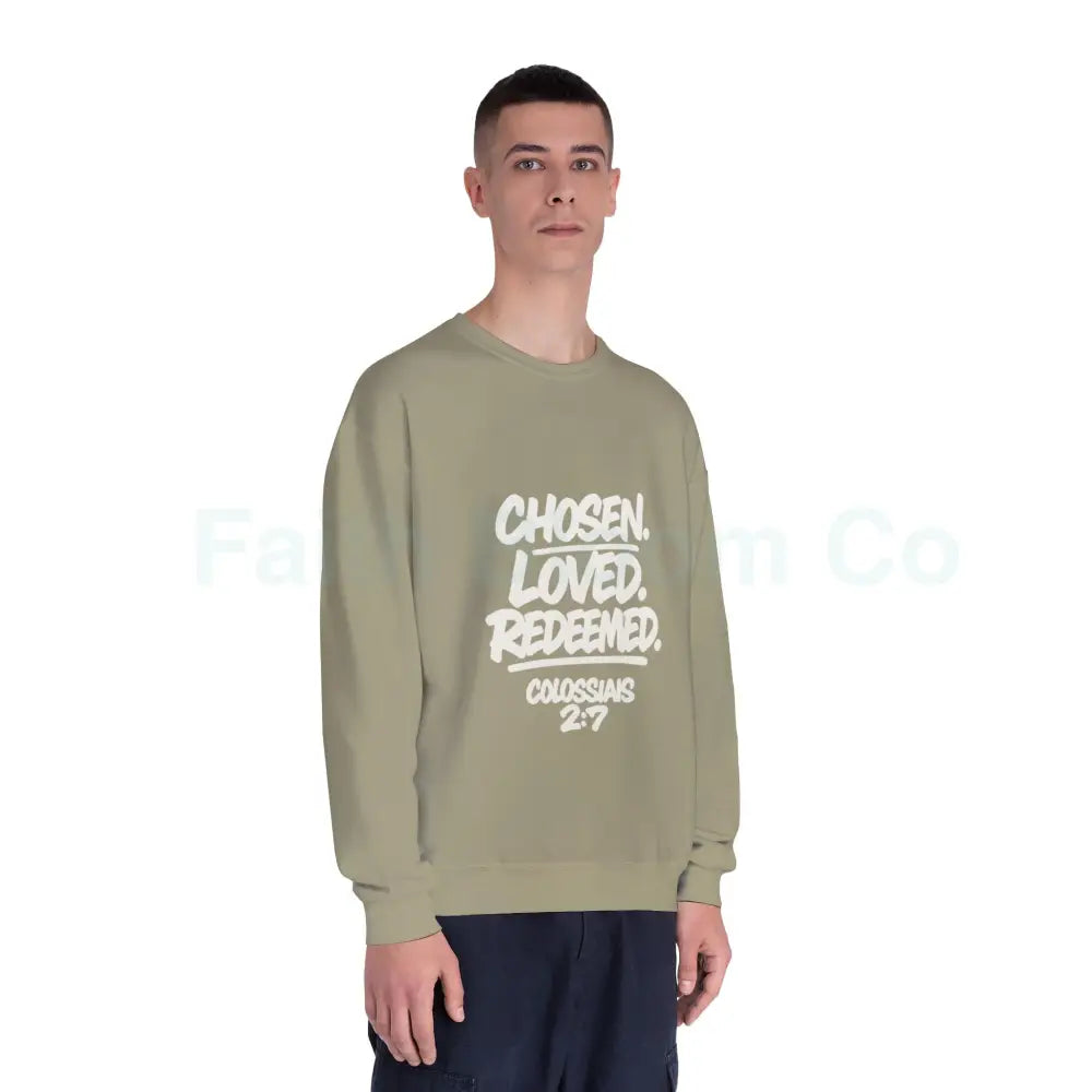 Unisex Inspirational Sweatshirt | Chosen Loved Redeemed | Cozy Christian Apparel | Gift for Faith Lovers | Everyday