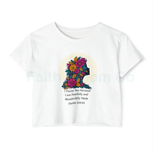 ’Wonderfully Made’ Crop Top XS / White T-Shirt